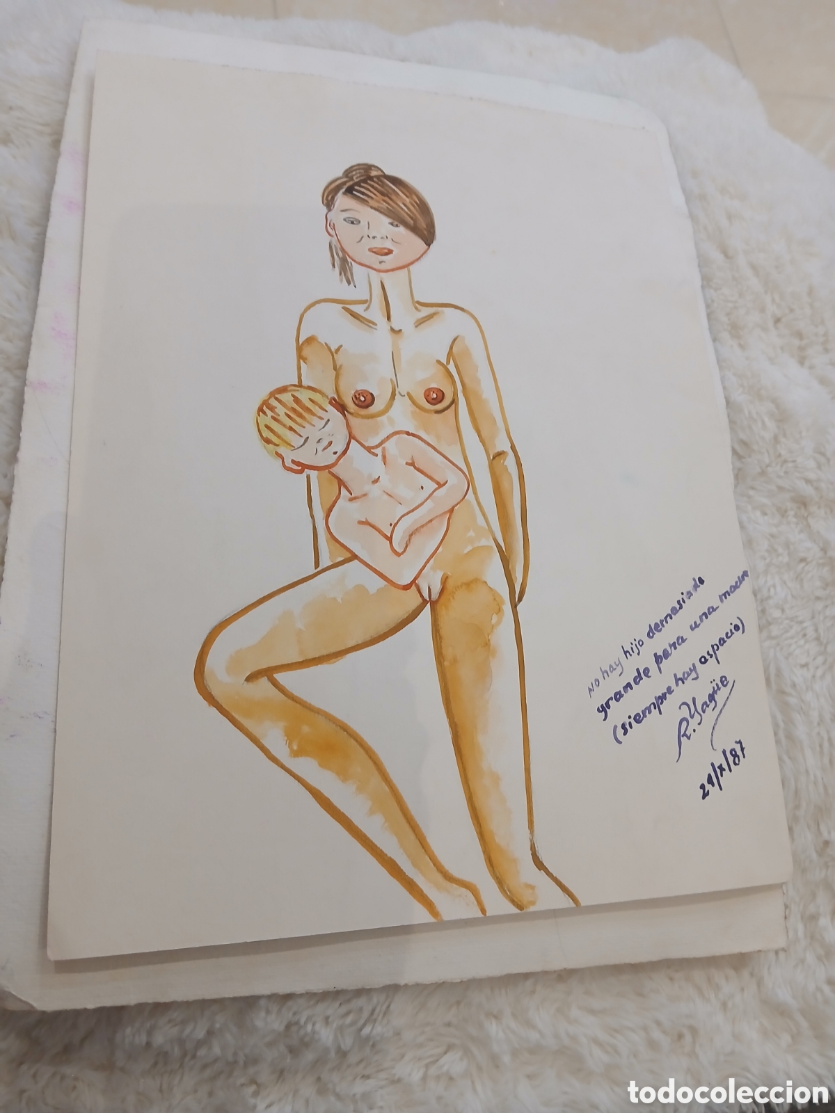 Arte: Rosa yague acurela pintado por lo dos lados
