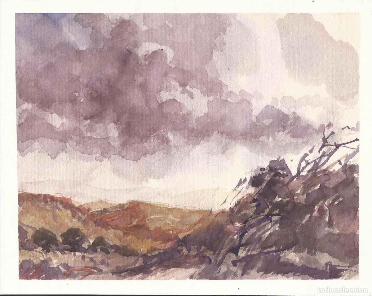 Arte: Carlos Enrique Lencinas G&oacute;mez. Acuarela sobre papel. &rdquo;Paisaje monta&ntilde;oso y cielo&rdquo;. Sin firmar.