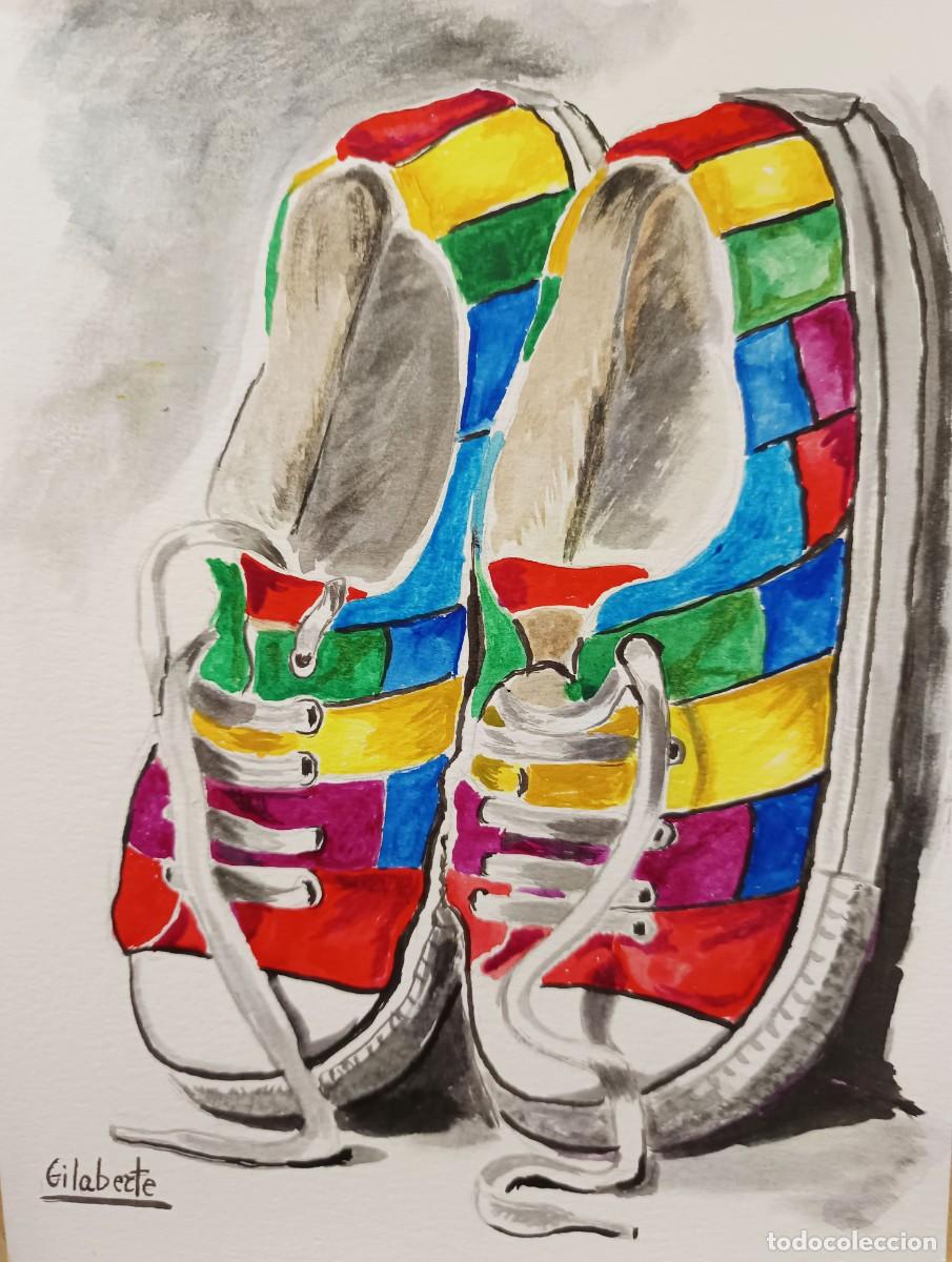 Arte: Zapatillas de colores obra de Mercedes Gilaberte