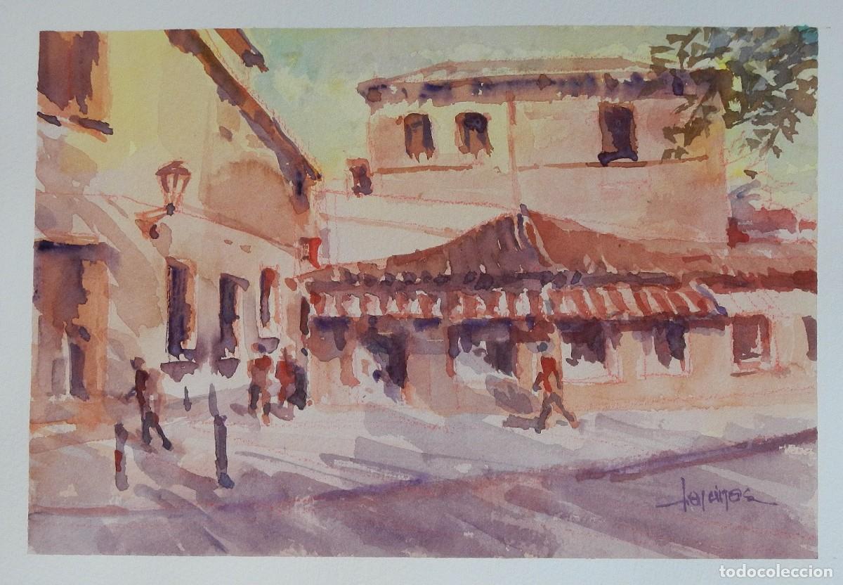 Arte: Carlos Enrique Lencinas G&oacute;mez. Acuarela sobre papel. &rdquo;Casa del Greco. Toledo&rdquo;. Firmado a mano.