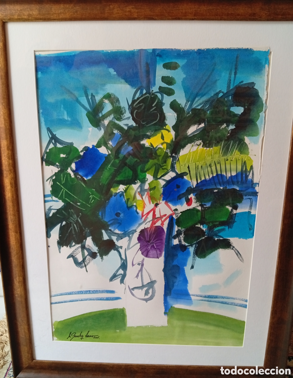Arte: Pintura gallega preciosa acuarela del pintor Miguel S&aacute;nchez lareo (Pontevedra 1969)
