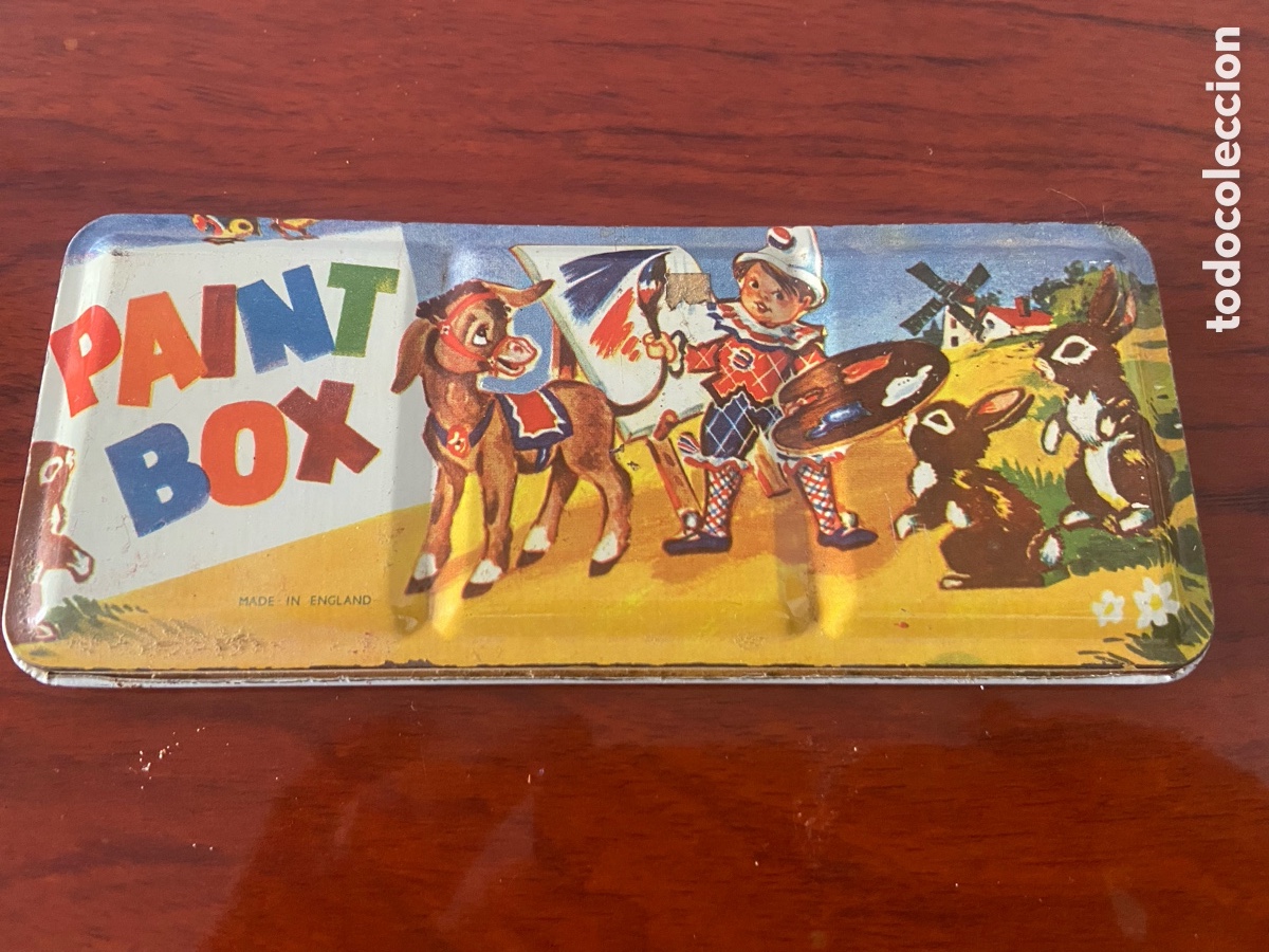Arte: ANTIGUA CAJA DE ACUARELAS INFANTIL PAINT BOX. MADE IN ENGLAND