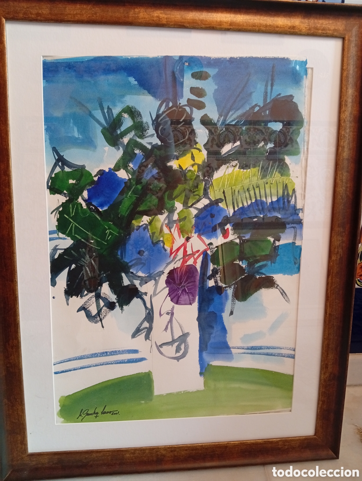 Arte: Pintura gallega preciosa acuarela del pintor Miguel S&aacute;nchez lareo (Pontevedra, 1969)