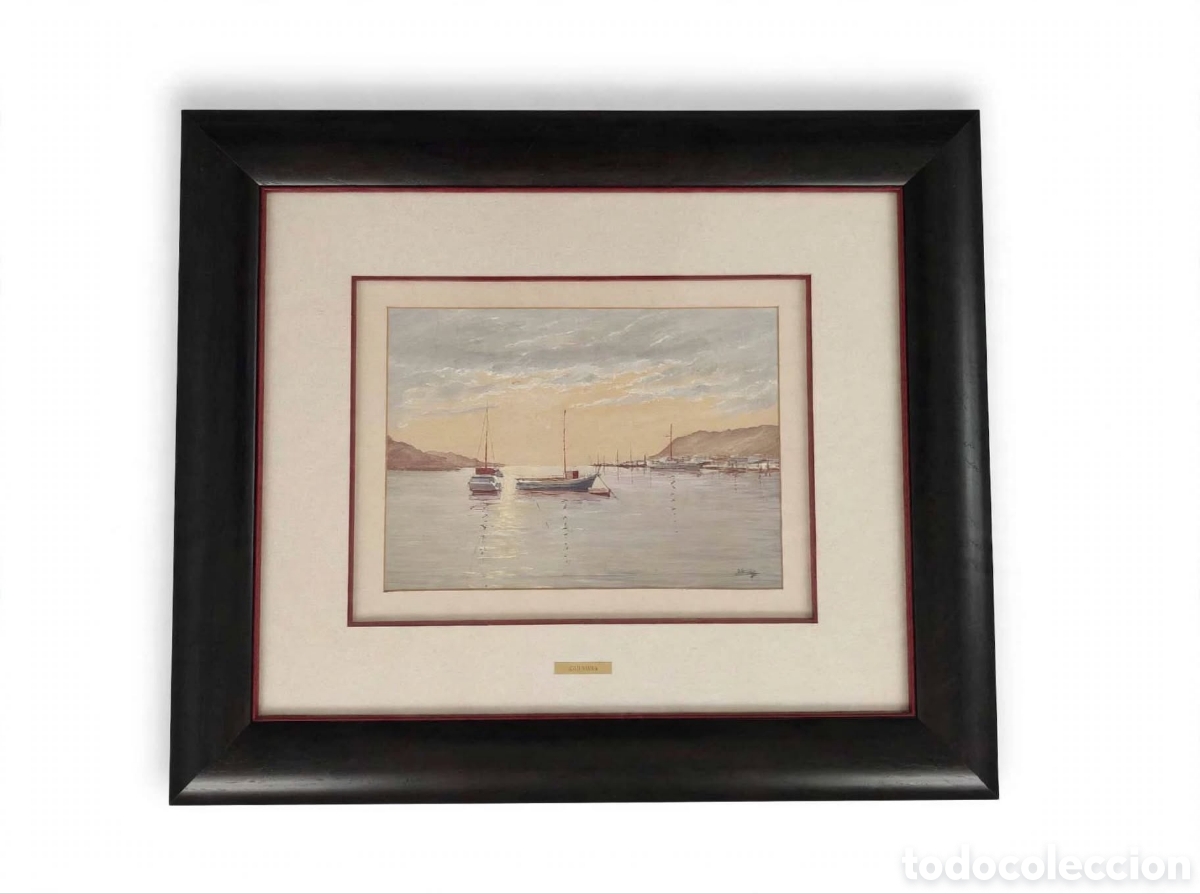 Arte: Magn&iacute;fica Marina / Paisaje de Puerto al Atardecer &ndash; Luis &Aacute;ngel Sinovas (1956-2010)