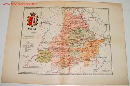 Arte: ANTIGUO MAPA DE AVILA - MIDE 39 X 28 CMS.. - Foto 1