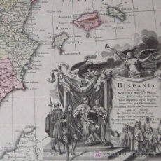 Arte: GRAN MAPA DE ESPAÑA Y PORTUGAL DE SEUTTER, 1745
