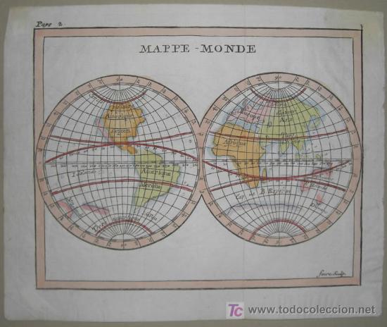 Arte: Mapa del Mundo de Faure, 1744 - Foto 2