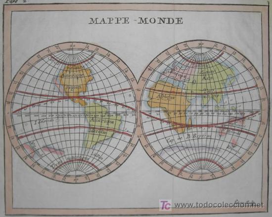 Arte: Mapa del Mundo de Faure, 1744 - Foto 3