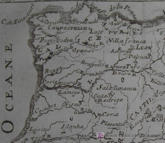 Arte: Mapa de Espa&ntilde;a de Nicolas De Fer, 1746 - Foto 4