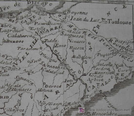 Arte: Mapa de Espa&ntilde;a de Nicolas De Fer, 1746 - Foto 5