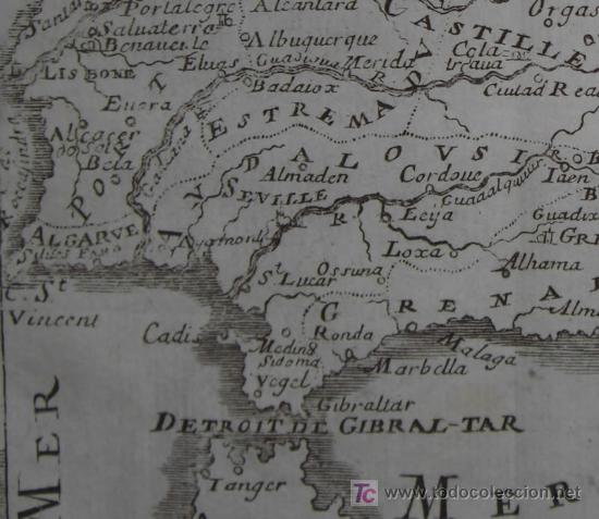 Arte: Mapa de Espa&ntilde;a de Nicolas De Fer, 1746 - Foto 6