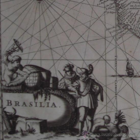 Arte: Mapa de Brasil de Montanus, 1673 - Foto 1