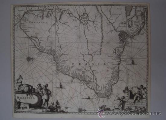 Arte: Mapa de Brasil de Montanus, 1673 - Foto 2