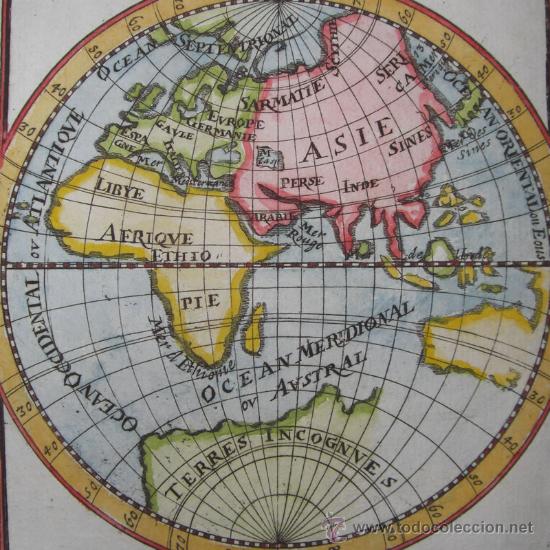 Arte: Mapa del antiguo hemisferio este de Mallet, 1685 - Foto 1