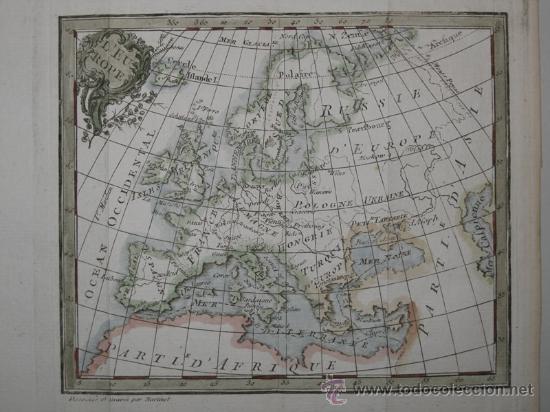 Arte: Mapa de Europa de Expilly, 1762 - Foto 3
