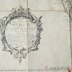 Arte: MAPA DEL REYNO DE SEVILLA REINO-CIUDADES, PUEBLOS Y CORTIJOS-77X80 CM-THOMAS LOPEZ-1767-RARISIMO.