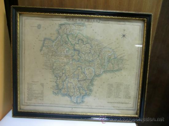 Arte: Mapa antiguo de Devonshire - Foto 2