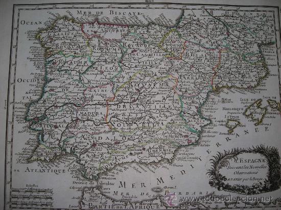 Arte: Mapa de Espa&ntilde;a,  Le Rouge, 1743 - Foto 2
