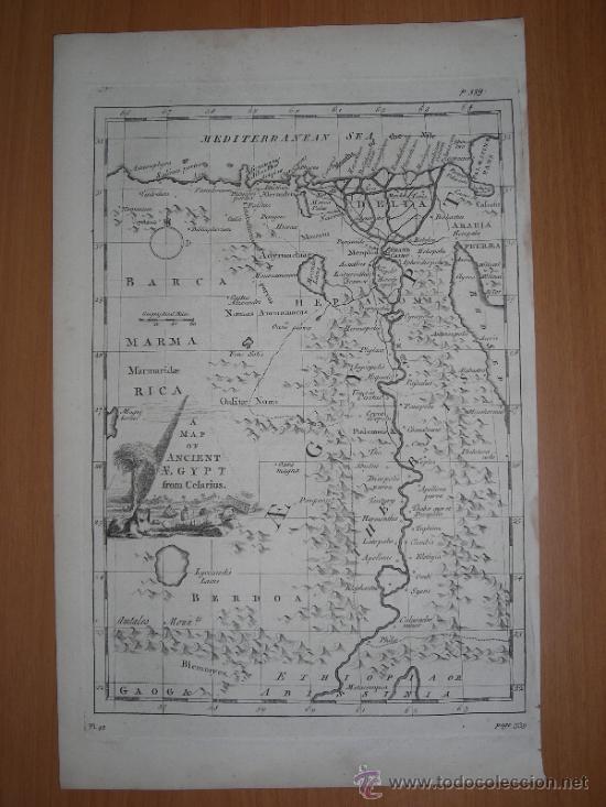 Arte: Mapa del antiguo Egypto, Cellarius, 1744 - Foto 1