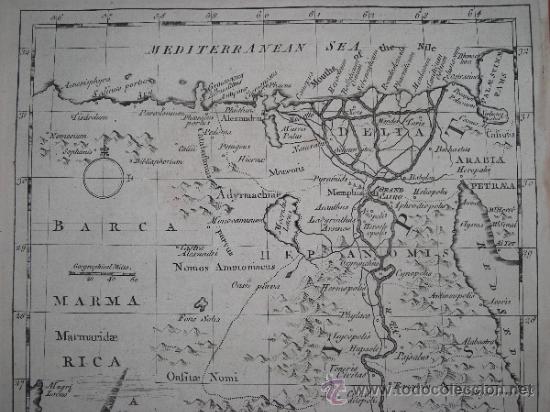 Arte: Mapa del antiguo Egypto, Cellarius, 1744 - Foto 3