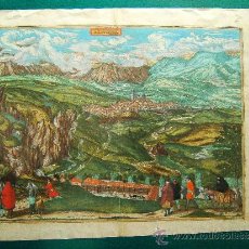 Arte: ALHAMA-GRANADA-MAP GEORGE BRAUN-FRANS HOGENBERG-PRECIOSO Y RARISIMO 1564-1572-1ª EDICION LATIN.