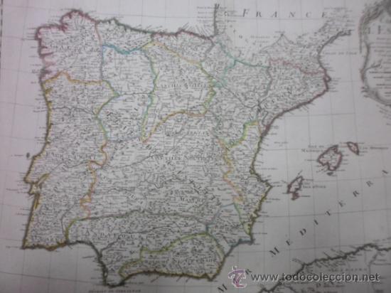 Arte: Gran mapa de Espa&ntilde;a, 1789, Delisle - Foto 4