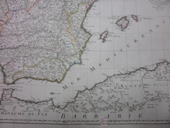 Arte: Gran mapa de Espa&ntilde;a, 1789, Delisle - Foto 5