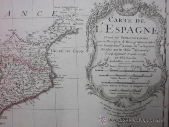 Arte: Gran mapa de Espa&ntilde;a, 1789, Delisle - Foto 9