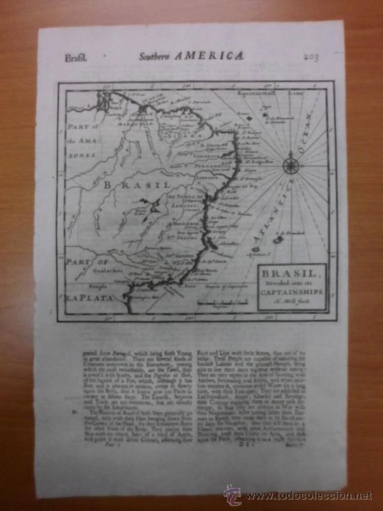 Arte: Mapa de Brasil, 1701, Hermann Moll - Foto 1
