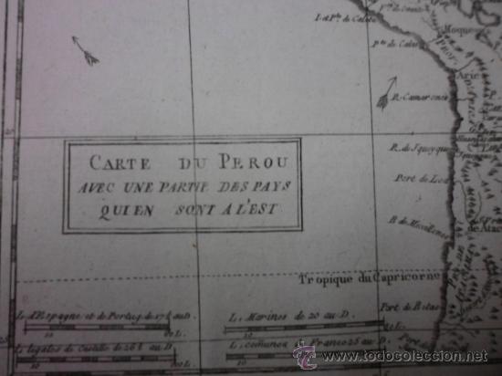 Arte: Mapa de Per&uacute;, 1780, Bonne - Foto 4