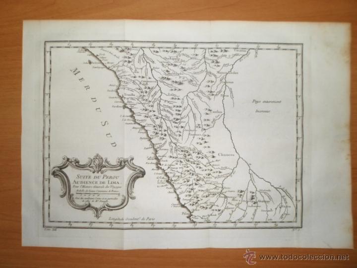 Arte: Mapa de Per&uacute;, 1756, J.N. Belllin - Foto 1