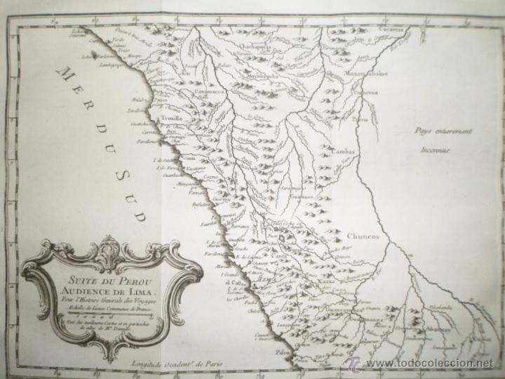 Arte: Mapa de Per&uacute;, 1756, J.N. Belllin - Foto 3