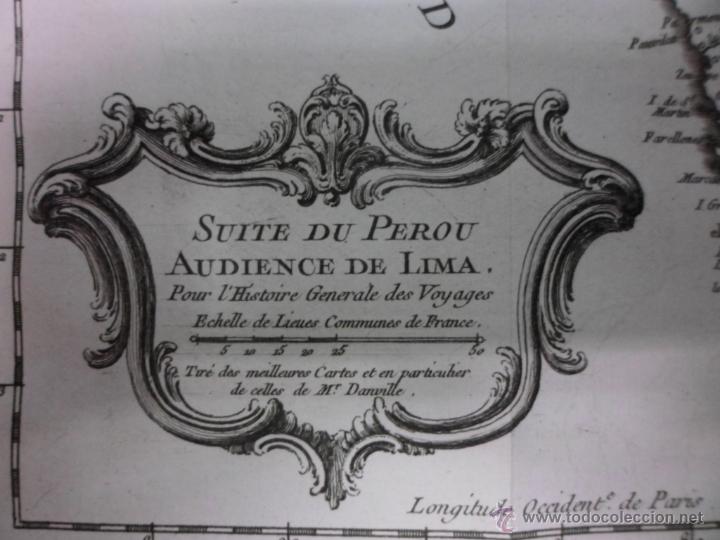 Arte: Mapa de Per&uacute;, 1756, J.N. Belllin - Foto 4