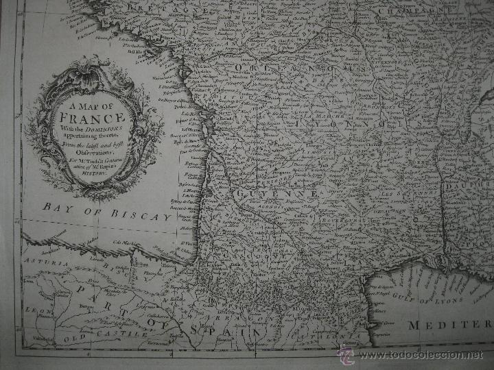 Arte: Mapa de Francia, 1750. Seale/ Tindal - Foto 1