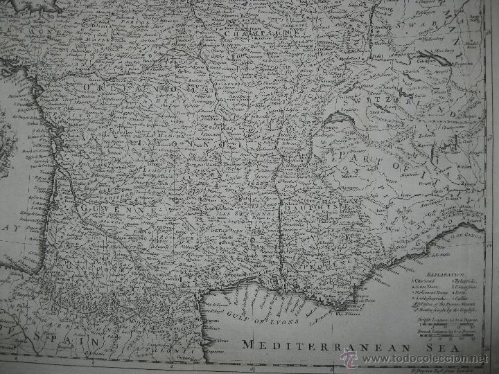 Arte: Mapa de Francia, 1750. Seale/ Tindal - Foto 4