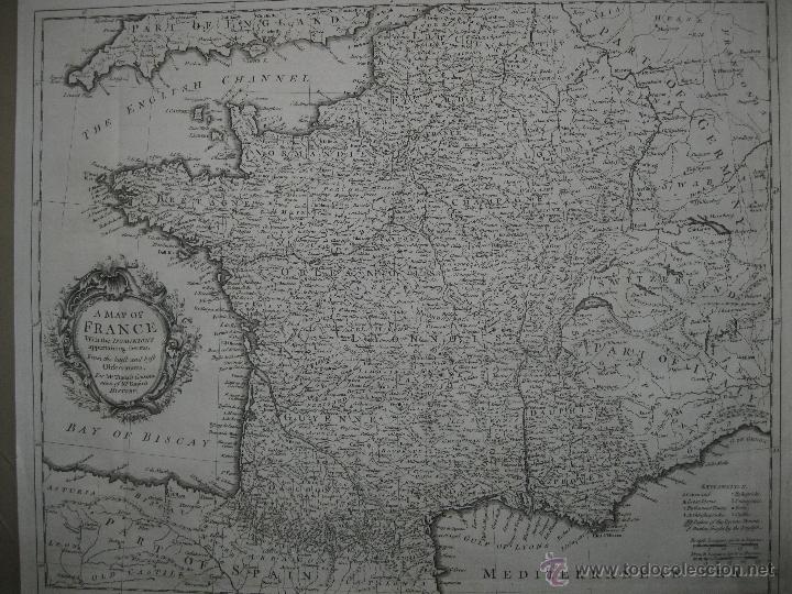 Arte: Mapa de Francia, 1750. Seale/ Tindal - Foto 7