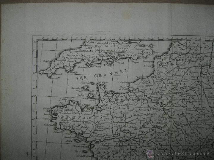 Arte: Mapa de Francia, 1750. P.Rapin - Foto 2