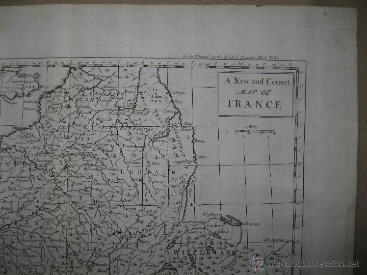 Arte: Mapa de Francia, 1750. P.Rapin - Foto 3