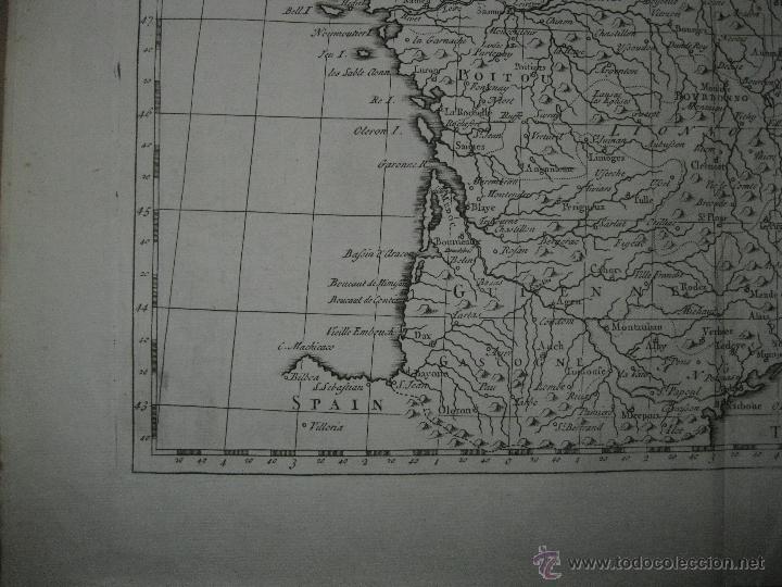 Arte: Mapa de Francia, 1750. P.Rapin - Foto 4