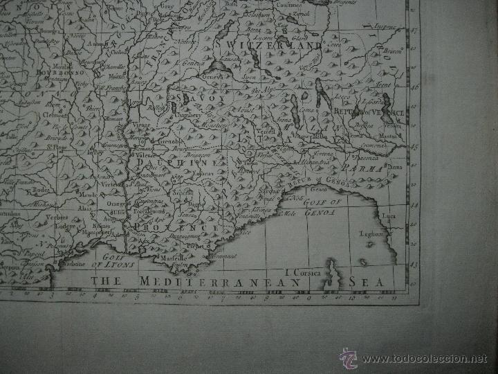 Arte: Mapa de Francia, 1750. P.Rapin - Foto 5