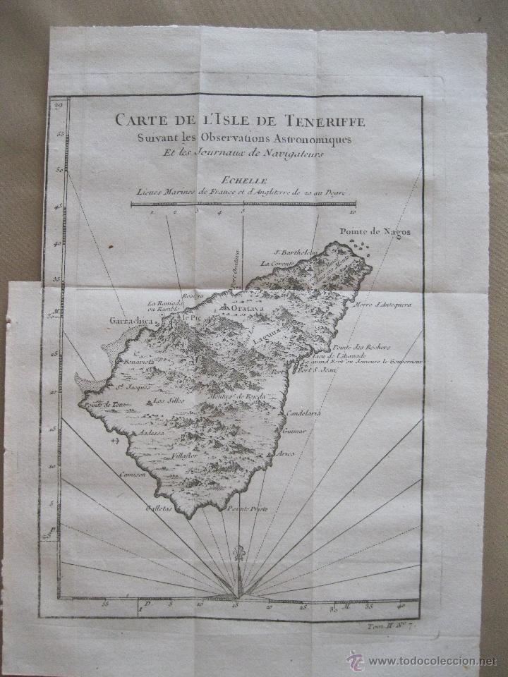 MAPA DE TENERIFE, ISLAS CANARIAS (ESPAÑA).1748. BELLIN (Arte - Cartografía Antigua (hasta S. XIX))