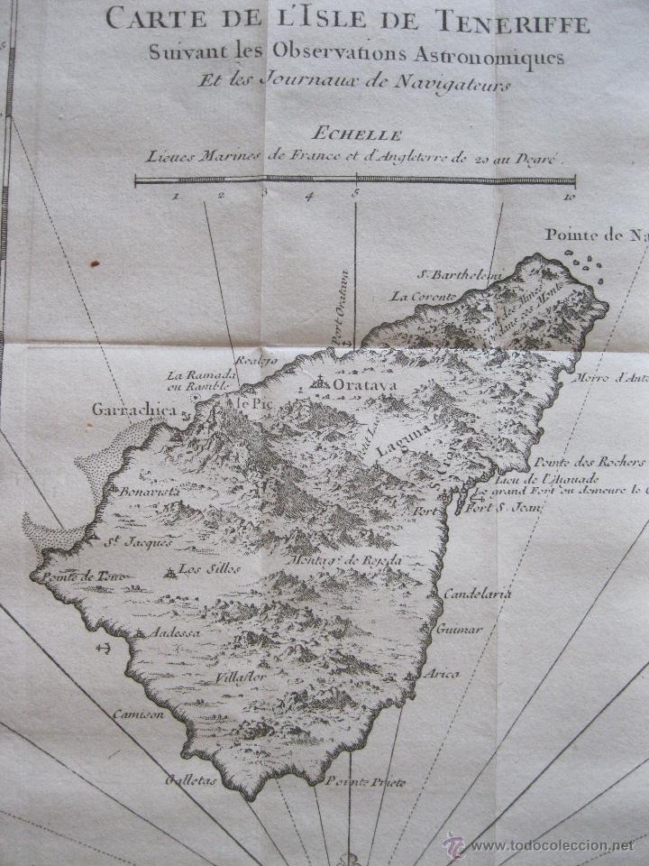 Arte: Mapa de Tenerife, Islas Canarias (España).1748. Bellin - Foto 2 - 45078097