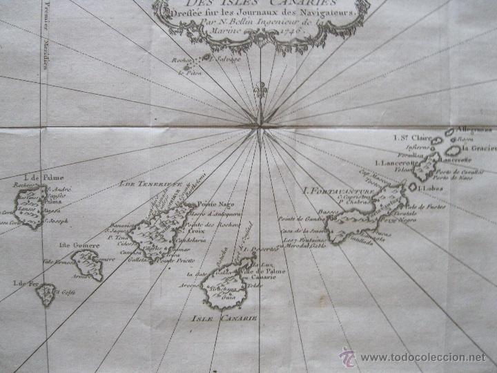 Arte: Mapa de las Islas Canarias, 1746.Bellin - Foto 4