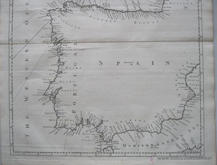 Arte: Mapa del litoral de España y Portugal,1750.Seale/Tindal - Foto 3 - 45343018