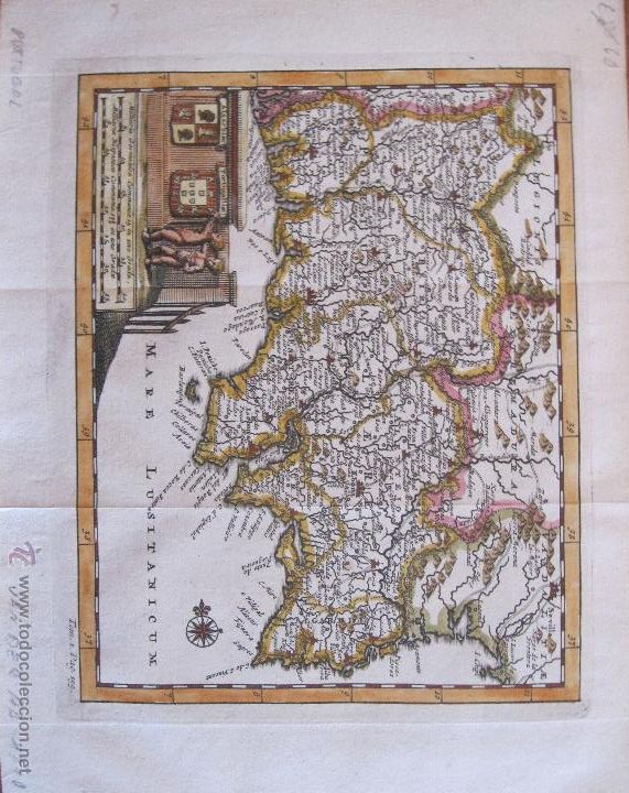 Arte: Mapa de Portugal, 1700.Pieter Van Der Aa. - Foto 1