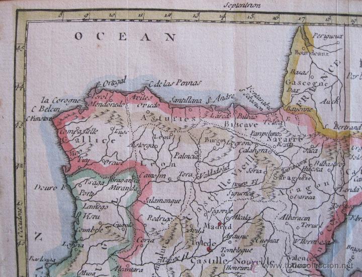 Arte: Mapa de Espa&ntilde;a, 1781.Vaugondy - Foto 2