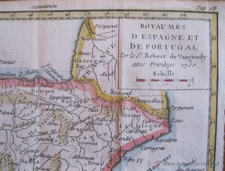 Arte: Mapa de Espa&ntilde;a, 1781.Vaugondy - Foto 3