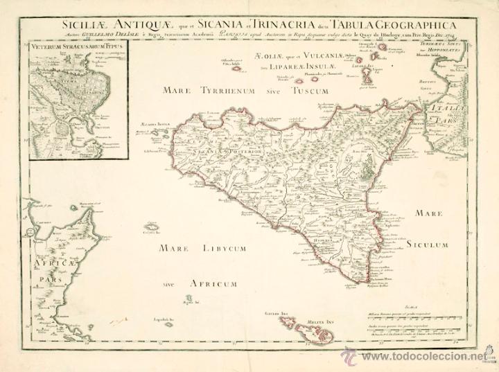 Arte: Mapa Sicilia 1714 - Foto 1