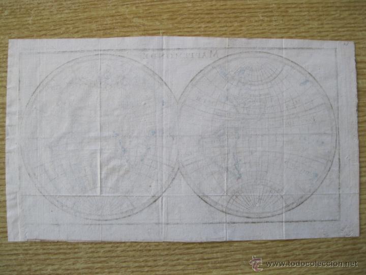 Arte: Mapa del Mundo, 1760. Pluche - Foto 2
