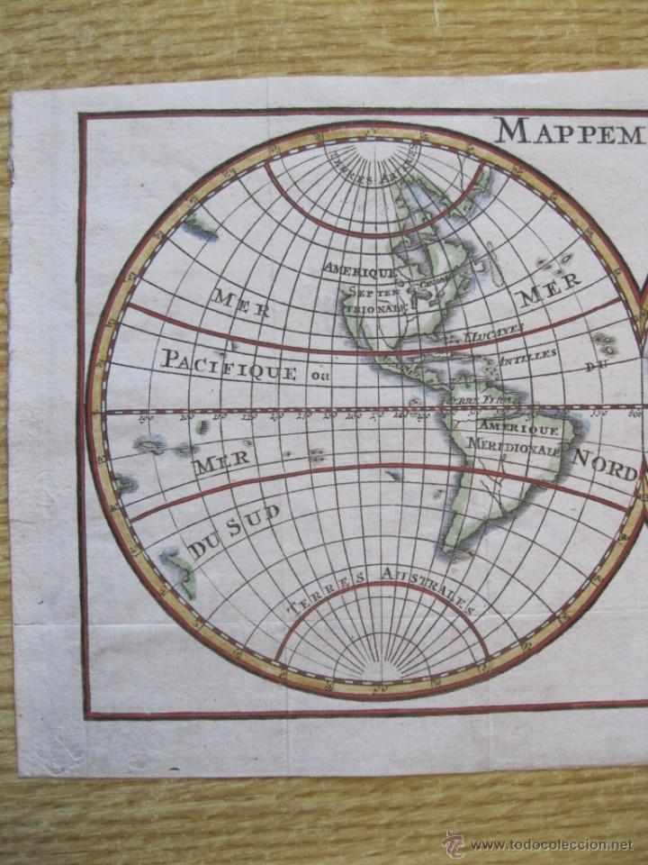 Arte: Mapa del Mundo, 1760. Pluche - Foto 5